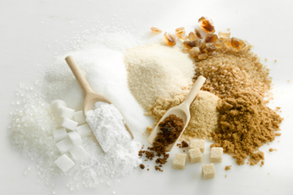 Various types of sugar