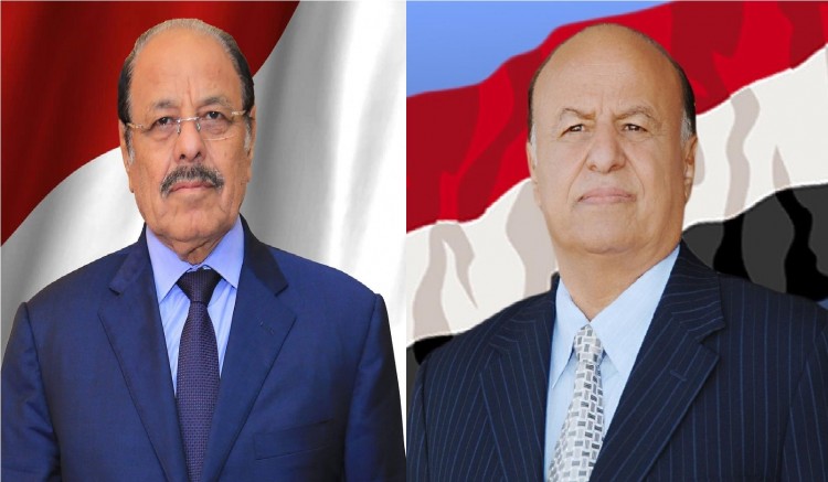الرئيس هادي ونائبه يعزيان في وفاة العميد الركن احمد علي الدنبوع