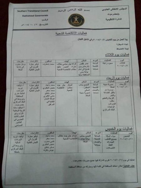 بدعم إماراتي.. الانتقالي يدفع نحو الفوضى والبداية من المكلا (وثيقة)