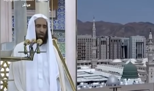 شاهد فيديو بكاء الشيخ احمد بن طالب اثناء خطبة وصلاة الجمعة في المسجد النبوي الشريف